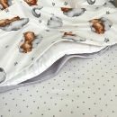 Set lenjerie de schimb pentru patut bebe 3 piese Teddy gri (5)